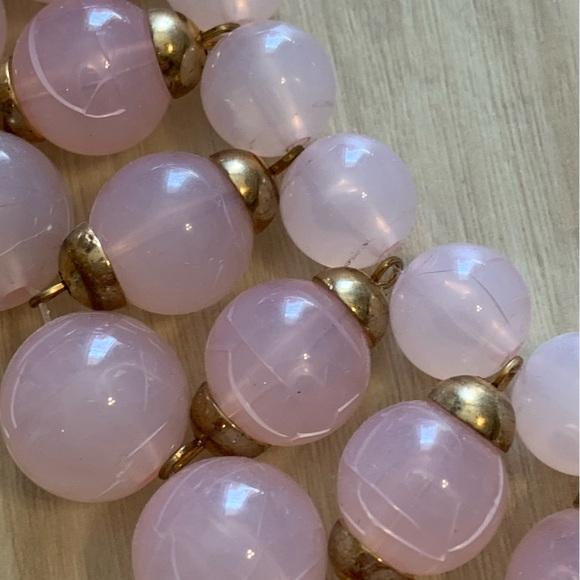 Rose Quartz (faux) Statement Necklace - Picture 5 of 7